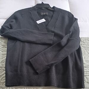 Banana Republic Charcoal V-Neck Sweater